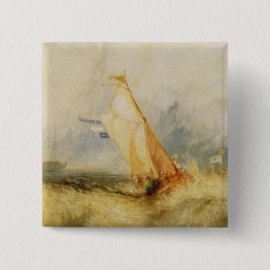 Joseph Mallord William Turner | Van Tromp Going Ab Vierkante Button 5,1 Cm (Voorkant)