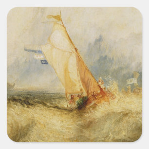 Joseph Mallord William Turner Van Tromp Going Ab Vierkante Sticker