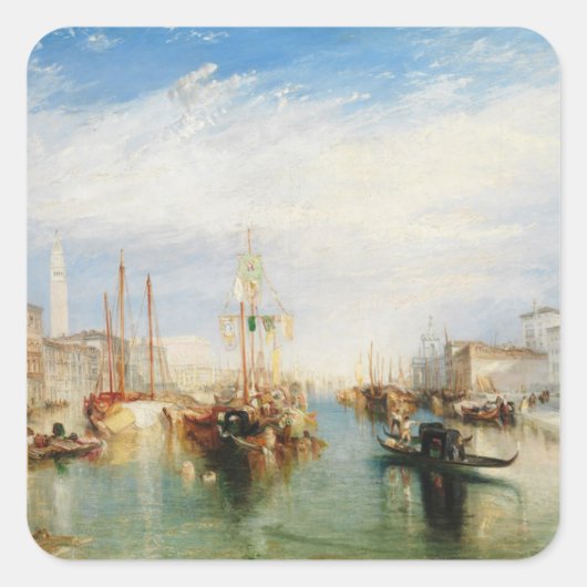 Joseph Mallord William Turner | Venetië, P Vierkante Sticker (Voorkant)