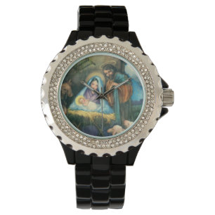 Joseph Mary Jesus Manger Horloge