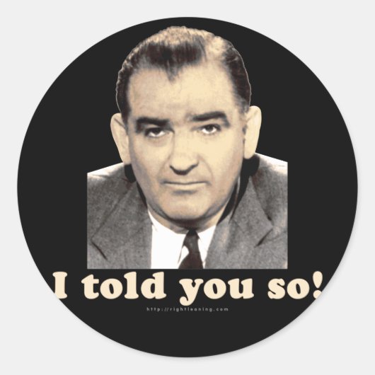Joseph McCarthy Ronde Sticker (Voorkant)