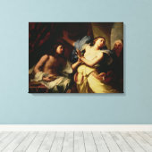 Joseph met Potiphar's vrouw Canvas Afdruk (Insitu (Houten vloer))