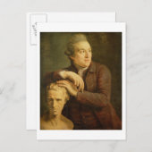 Joseph Nollekens (1737-1823) met zijn buste van La Briefkaart (Voorkant / Achterkant)