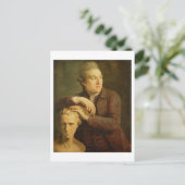 Joseph Nollekens (1737-1823) met zijn buste van La Briefkaart (Staand voorkant)