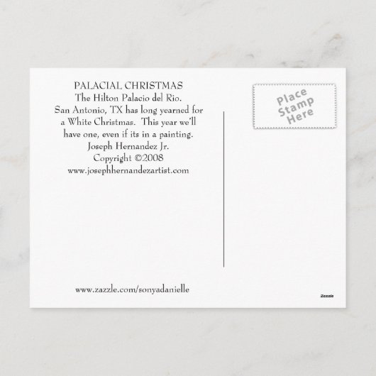 Joseph-Palacial Kerstmis-San Antonio Feestdagenkaart (Achterkant)