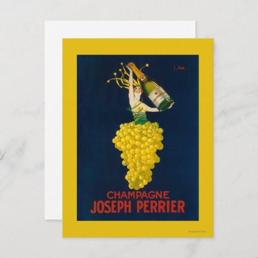 Joseph Perrier Champagne Promotional Poster Briefkaart (Voorkant / Achterkant)