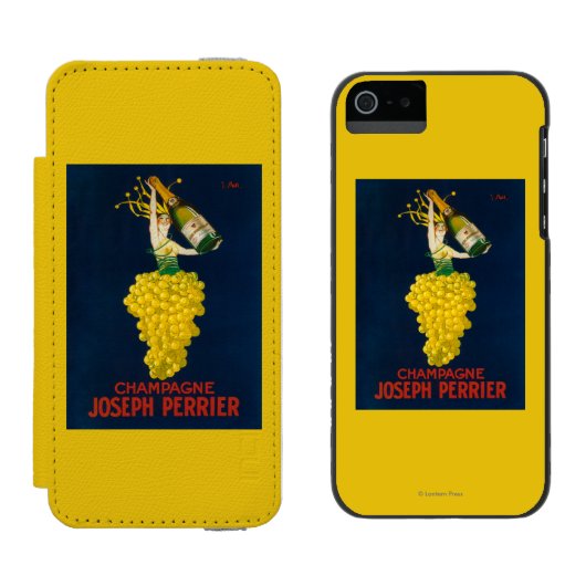 Joseph Perrier Champagne Promotional Poster Incipio iPhone Portemonnee Hoesje (Naast elkaar)