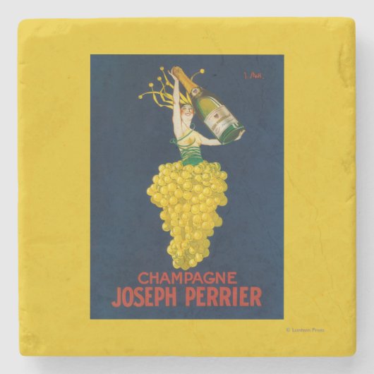 Joseph Perrier Champagne Promotional Poster Stenen Onderzetter (Voorkant)