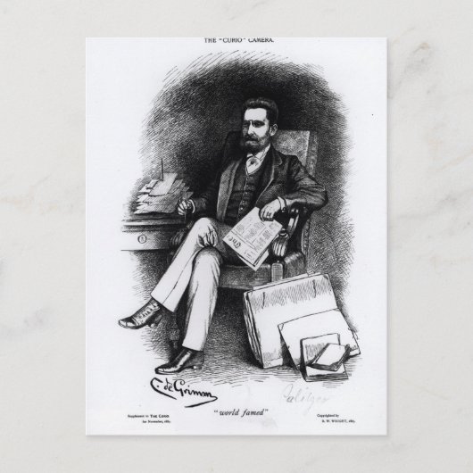 Joseph Pulitzer uit 'The Curio', 1887 Briefkaart (Voorkant)
