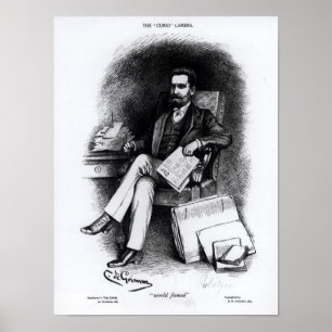 Joseph Pulitzer uit 'The Curio', 1887 Poster