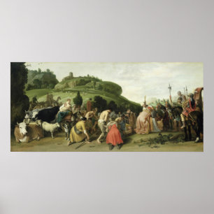 Joseph Receives zijn vader in Egypte, 1628 Poster