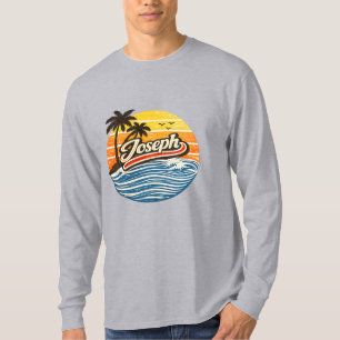 Joseph Retro Zonsondergang Naamontwerp T-shirt