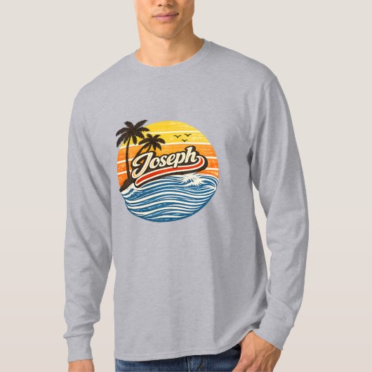 Joseph Retro Zonsondergang Naamontwerp T-shirt (Voorkant)