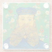 Joseph Roulin - Van Gogh - c1889 Glazen Onderzetter (Achterkant)