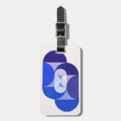 Joseph Schillinger Key Blue. Abstracte geometrie Bagagelabel (Voorkant verticaal)