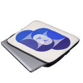 Joseph Schillinger Key Blue. Abstracte geometrie Laptop Sleeve (Voorkant onderkant)