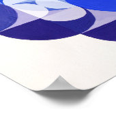 Joseph Schillinger Key Blue. Abstracte geometrie Poster (Hoek)