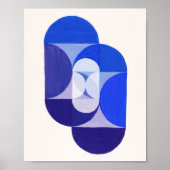 Joseph Schillinger Key Blue. Abstracte geometrie Poster (Voorkant)