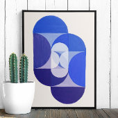 Joseph Schillinger Key Blue. Abstracte geometrie Poster
