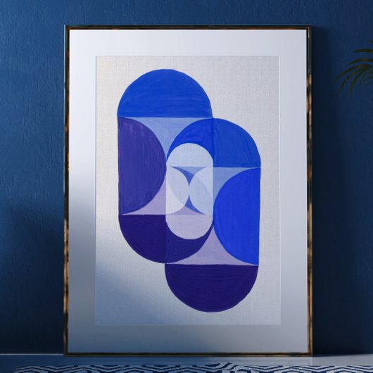 Joseph Schillinger Key Blue. Abstracte geometrie Poster