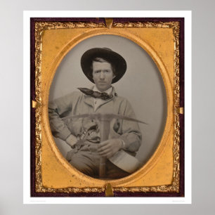 Joseph Sharp, met een pluizenbijl, pan en pistool Poster