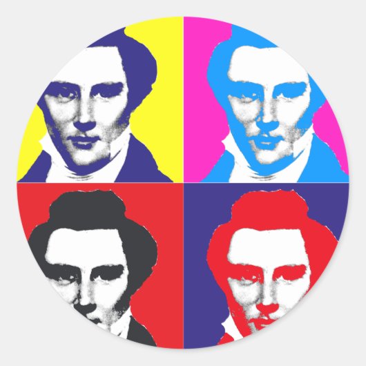 Joseph Smith Pop Art Ronde Sticker (Voorkant)