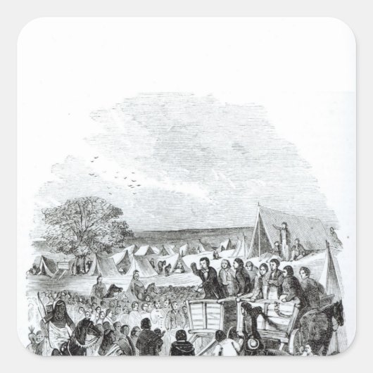 Joseph Smith Preaching in the Wilderness Vierkante Sticker (Voorkant)