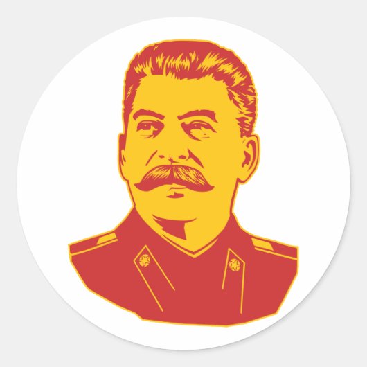 Joseph Stalin Portrait Ronde Sticker (Voorkant)