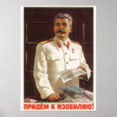 Joseph Stalin Sovjet-propaganda poster (Voorkant)