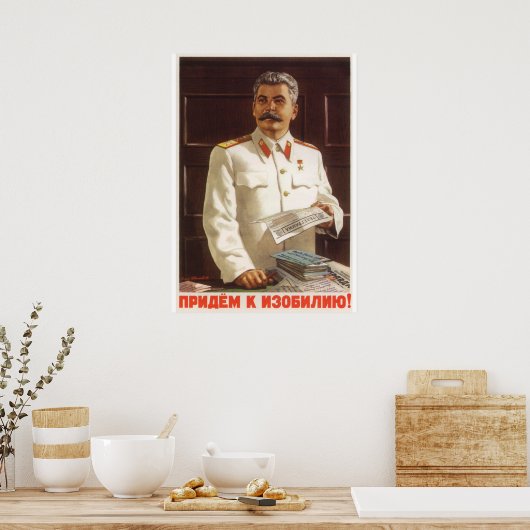 Joseph Stalin Sovjet-propaganda poster (Keuken)