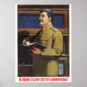 Joseph Stalin Sovjet-propaganda poster (Voorkant)