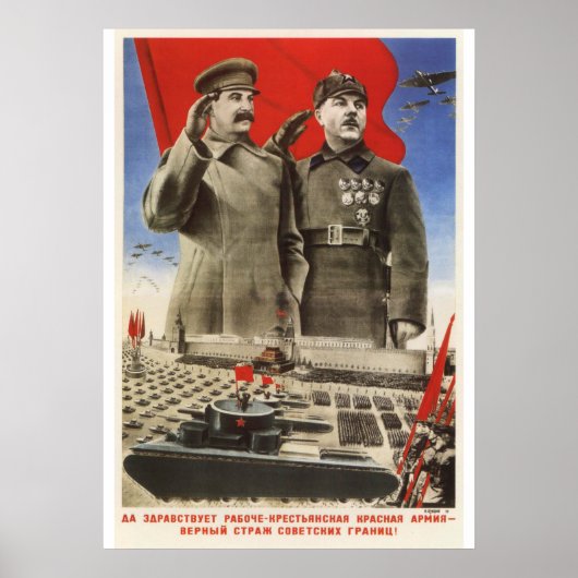 Joseph Stalin Sovjet-propaganda poster (Voorkant)