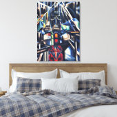 Joseph Stella - Old Brooklyn Bridge Canvas Afdruk (Insitu (Slaapkamer))