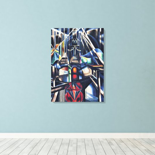 Joseph Stella - Old Brooklyn Bridge Canvas Afdruk (Insitu (Houten vloer))