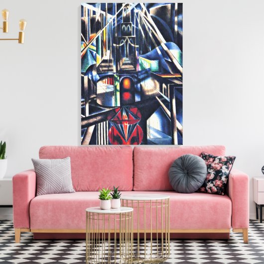 Joseph Stella - Old Brooklyn Bridge Canvas Afdruk (Insitu (Woonkamer))