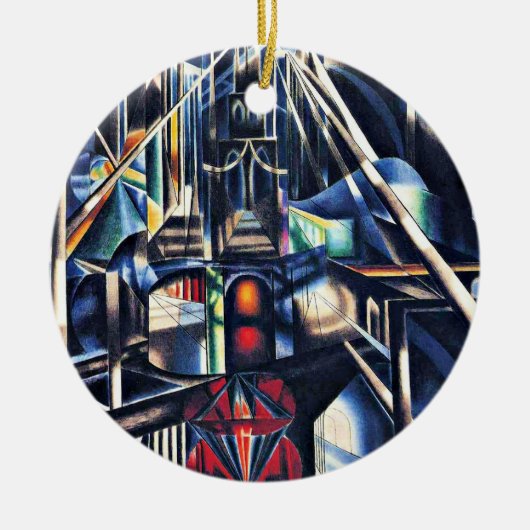 Joseph Stella - Old Brooklyn Bridge Keramisch Ornament (Voorkant)