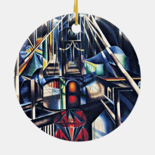 Joseph Stella - Old Brooklyn Bridge Keramisch Ornament (Achterkant)