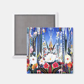 Joseph Stella-schilderij, Flowers Italië Magneet (Voorkant / Achterkant)