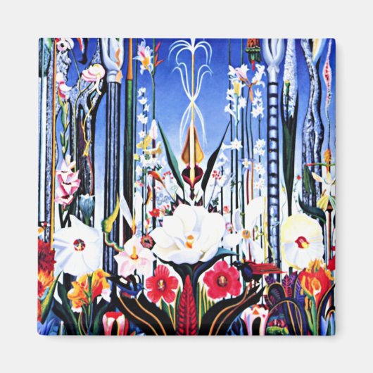 Joseph Stella-schilderij, Flowers Italië Magneet (Voorkant)