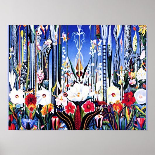 Joseph Stella-schilderij, Flowers Italië Poster (Voorkant)