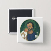JOSEPH VOOR DEZE TIJDEN VIERKANTE BUTTON 5,1 CM (Voorkant /achterkant)