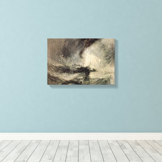 Joseph William Turner - Sneeuw storm van de haven Canvas Afdruk (Insitu (Houten vloer))