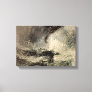 Joseph William Turner - Snow storm van de haven Canvas Afdruk