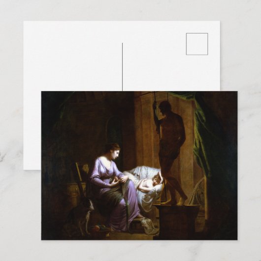 Joseph Wright of Derby Penelope onthult haar web Briefkaart (Voorkant / Achterkant)
