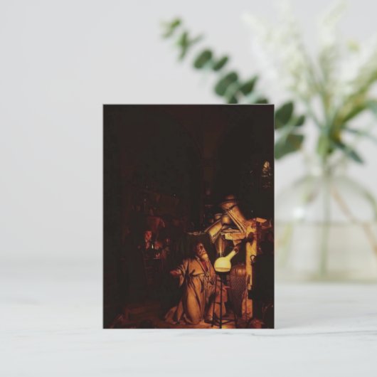 Joseph Wright-The Alchemist die fosfor ontdekt Briefkaart (Staand voorkant)