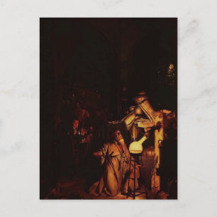 Joseph Wright-The Alchemist die fosfor ontdekt Briefkaart