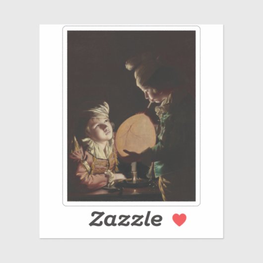 Joseph Wright uit Derby - Twee jongens met een bla Sticker (Vel)