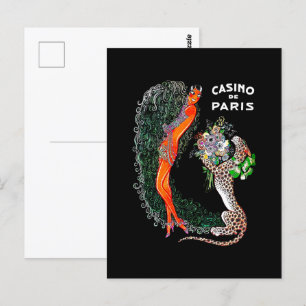 Josephine Baker Cheetah Jazz Age Briefkaart