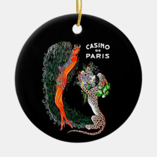 Josephine Baker Cheetah Jazz Age Keramisch Ornament