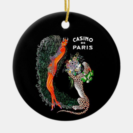 Josephine Baker Cheetah Jazz Age Keramisch Ornament (Voorkant)